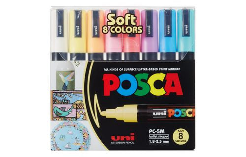 Uni-Ball Kreidemarker – Rund, 1,8–2,5 mm – 8er-Set, Farben sortiert