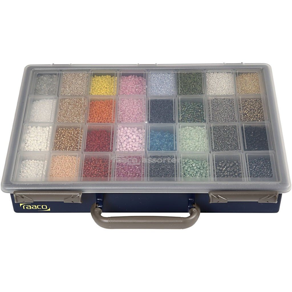 Creativ Company Rocailles, Glas – mehrfarbig – Ø 3 mm, Loch 0,5–1,2 mm