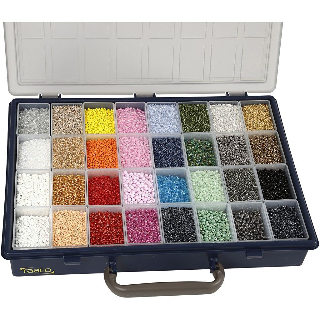 Creativ Company Rocailles, Glas – mehrfarbig – Ø 3 mm, Loch 0,5–1,2 mm