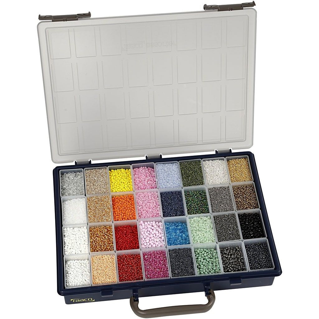 Creativ Company Rocailles, Glas – mehrfarbig – Ø 3 mm, Loch 0,5–1,2 mm