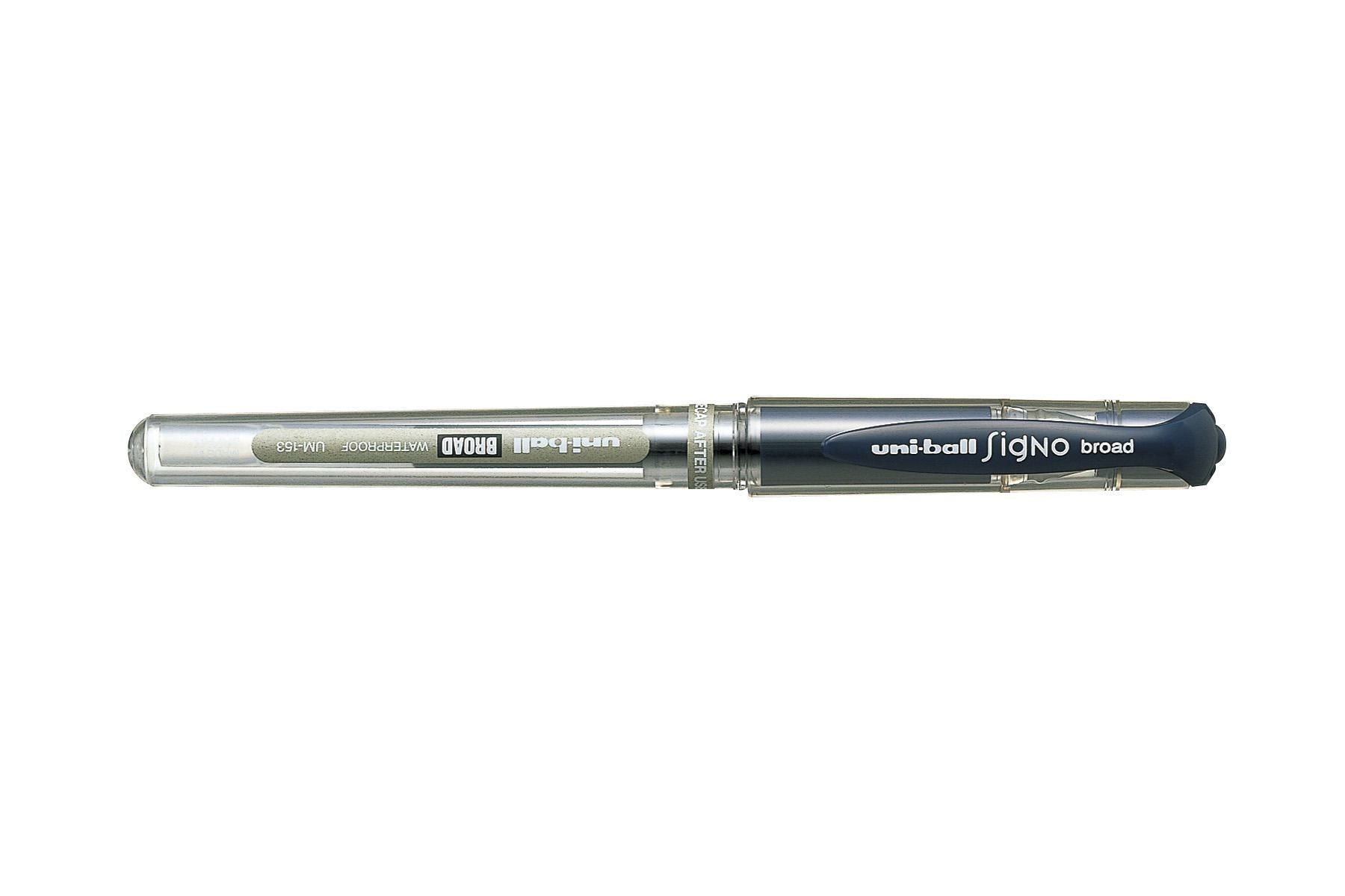 Uni-Ball Signo Broad UM-153 Gelschreiber – schwarz/blau, Spitze 1 mm, dokumentenecht, nachfüllbar