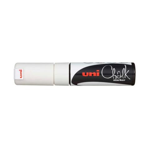 Uni-Ball Kreidemarker – Keilspitze, 8 mm – Weiss