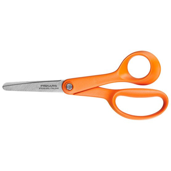 Fiskars Kinderschere 13,0 cm, abgerundet, für Rechtshänder – Edelstahl, spülmaschinengeeignet – Orange