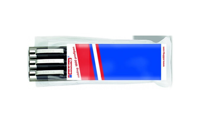 Edding Fineliner – 3er-Set – Schwarz – Wasserfest, Dokumentenecht