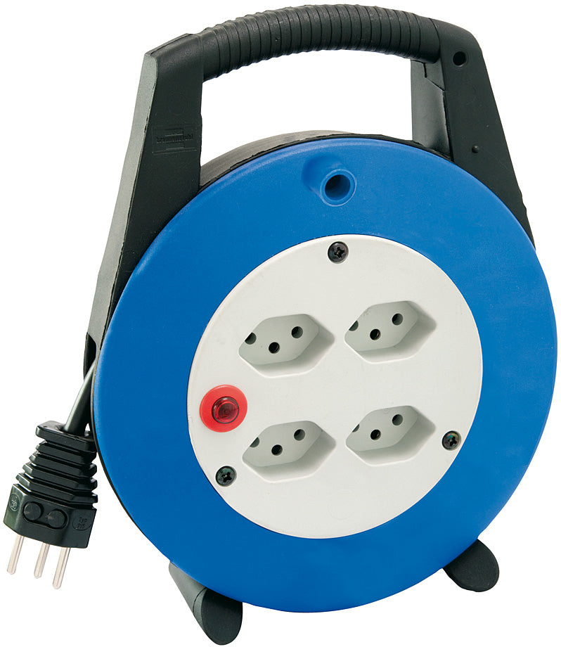 Brennenstuhl Kabelrolle – 4× T13, 10 m, mit Schalter, IP20, Weiss