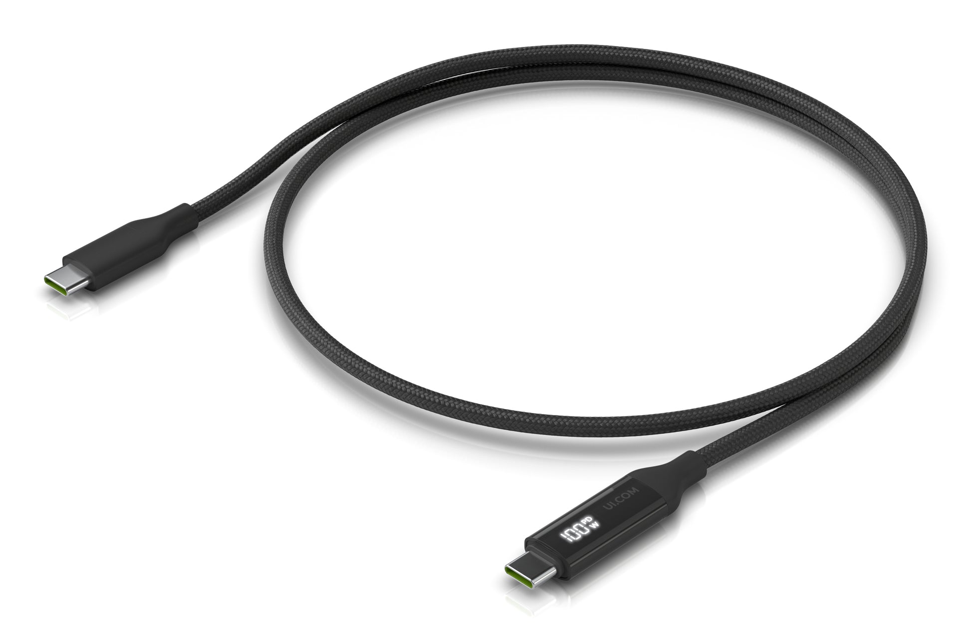 Ubiquiti USB-C auf USB-C Kabel – USB 2.0 (480 Mbit/s) – 1 m – PD 100 W – Geflochten – Schwarz/Grau