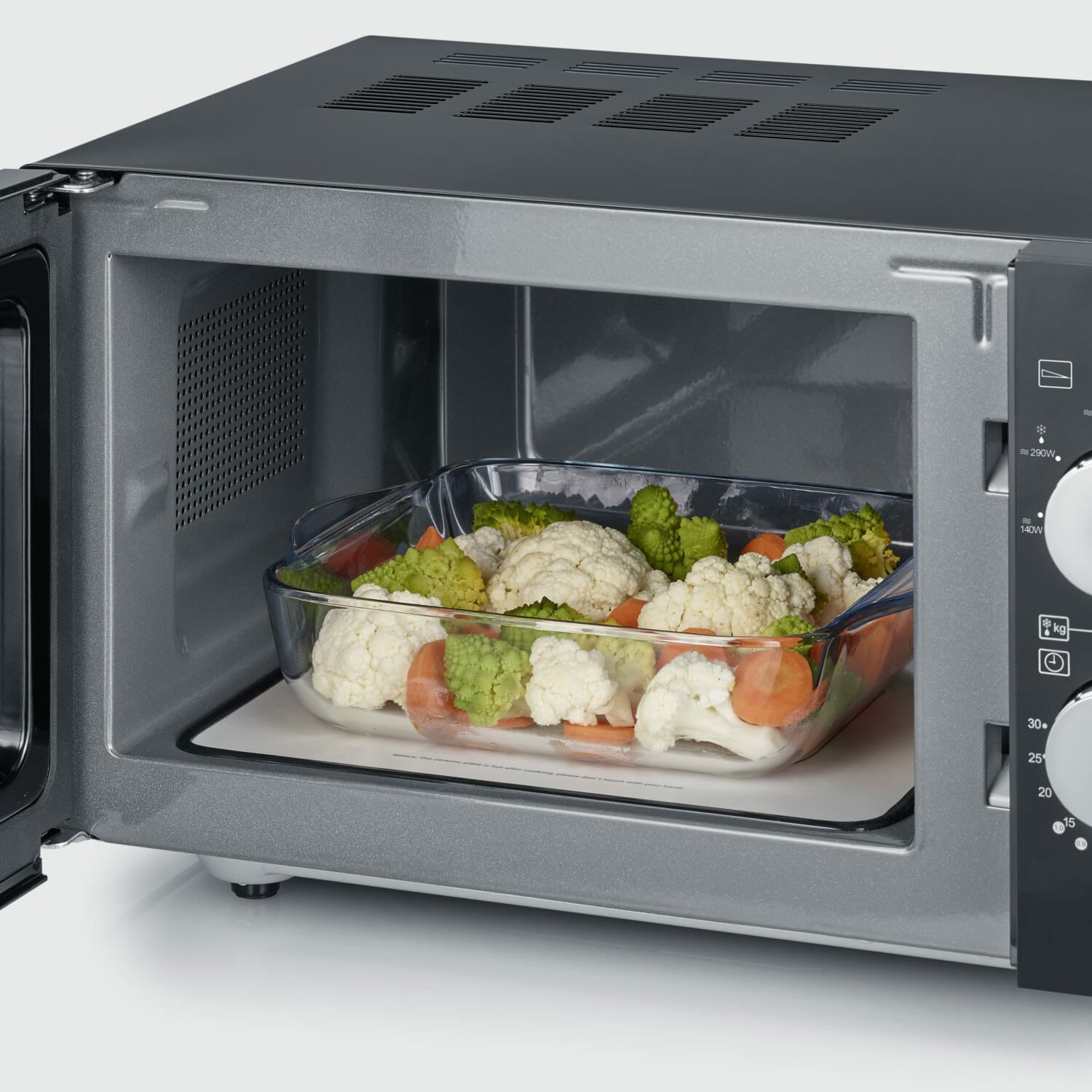 Severin Grill-Mikrowelle MW7762 – 20 l, Grill, 800 W – Schwarz/Edelstahl