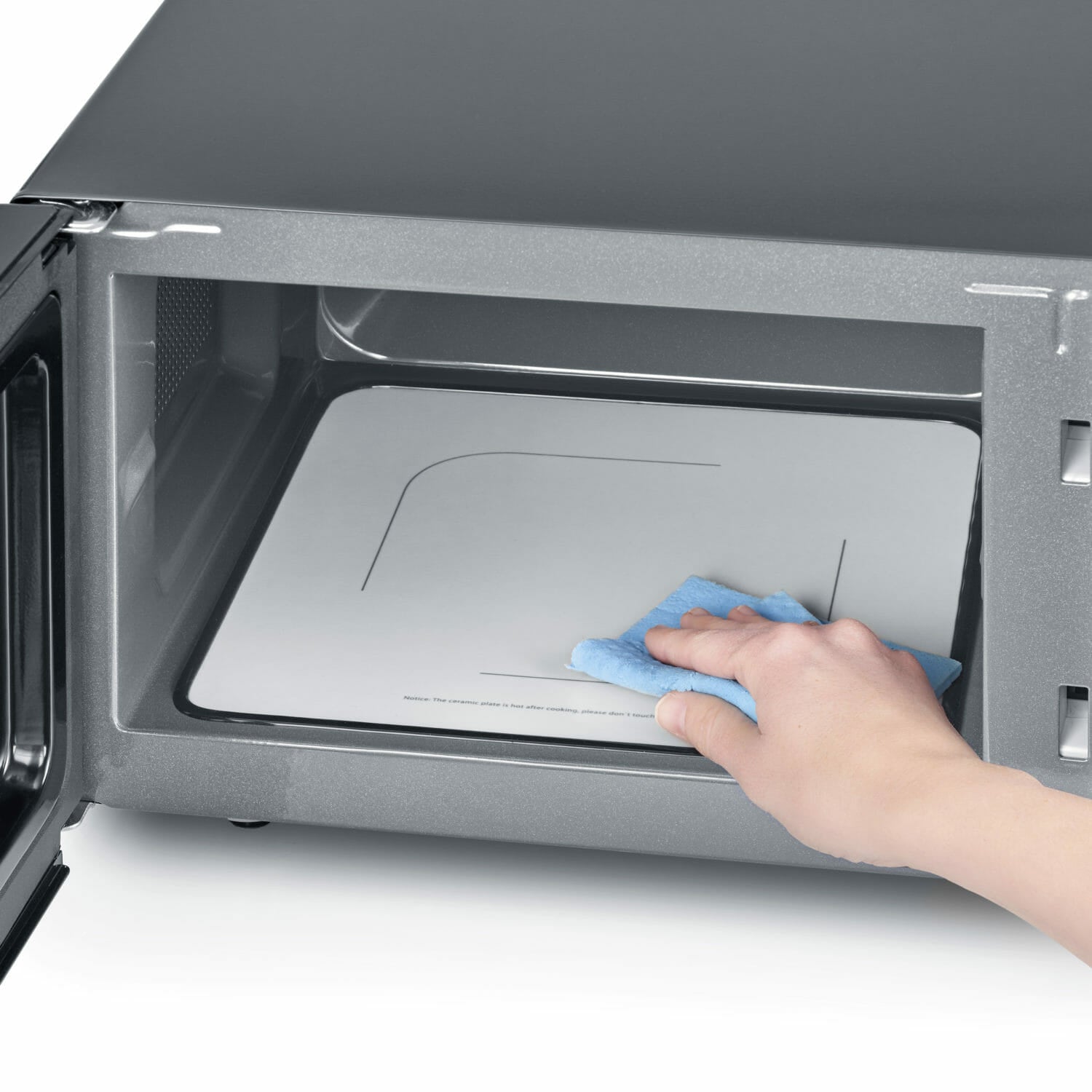 Severin Grill-Mikrowelle MW 7762 – 20 l, Grill & Keramikboden, 800 W – Schwarz/Edelstahl