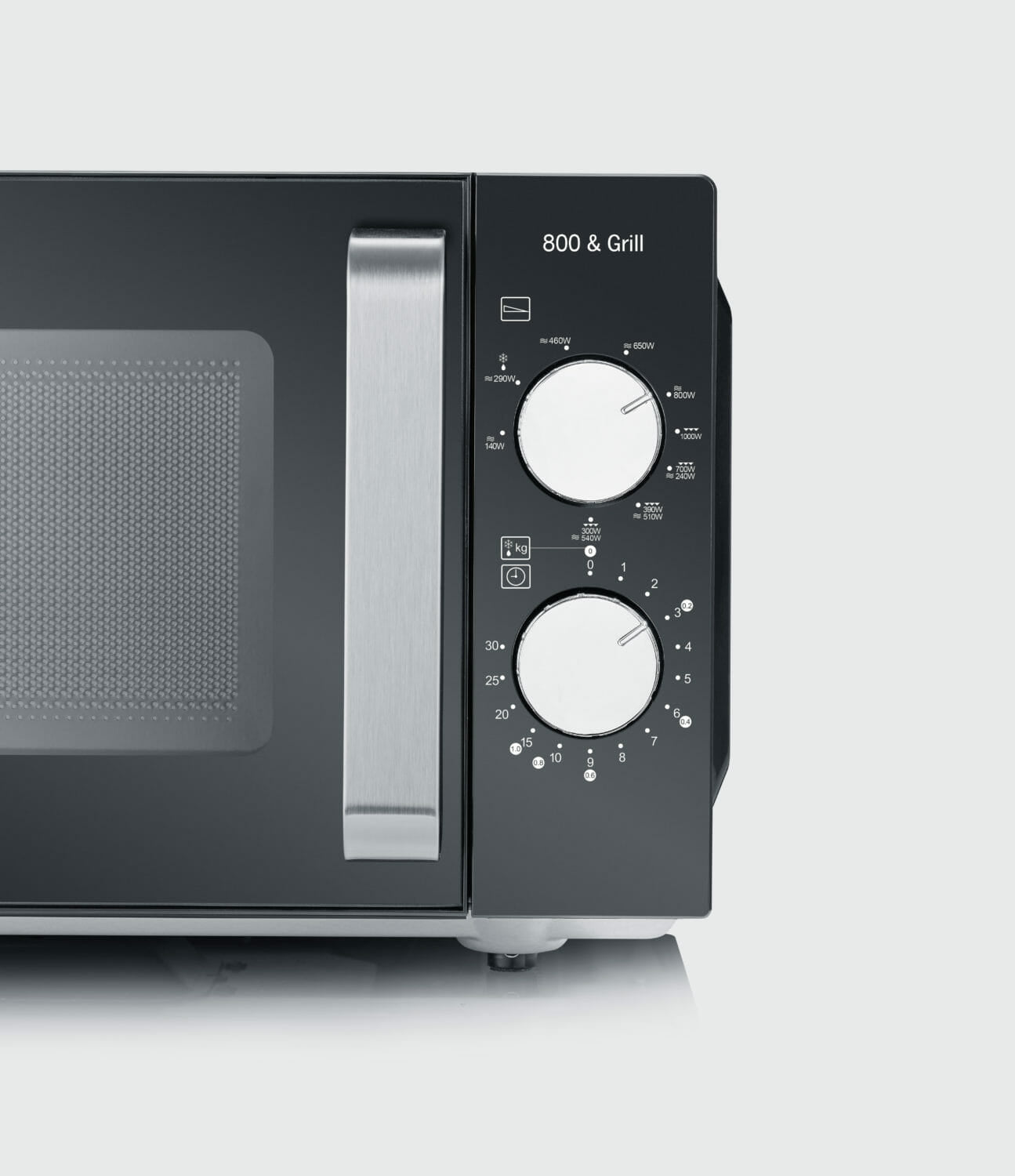 Severin Grill-Mikrowelle MW7762 – 20 l, Grill, 800 W – Schwarz/Edelstahl