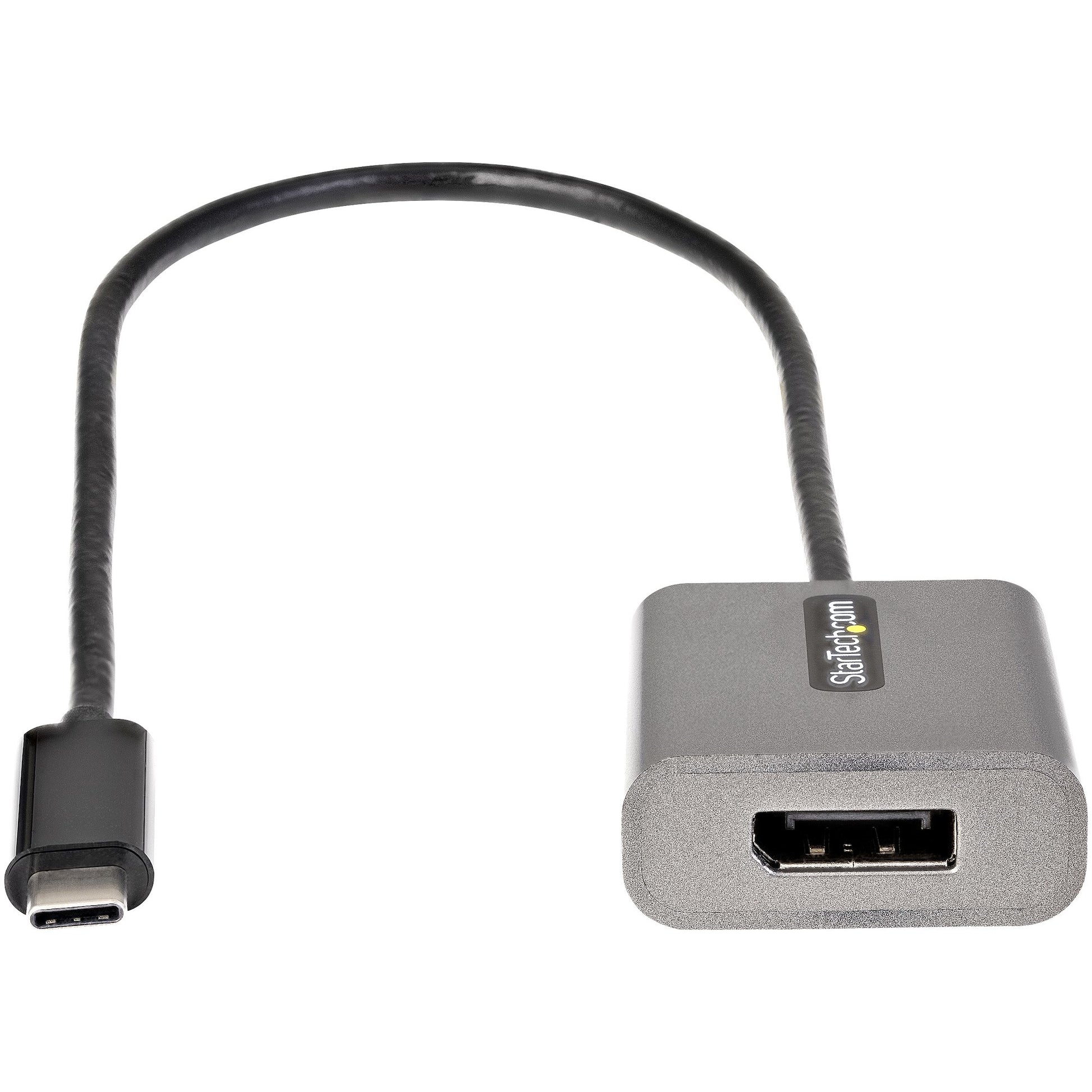 StarTech.com USB-C auf DisplayPort Adapter DP 1.4 8K 60 Hz – 0,3 m – Schwarz/Grau – für Thunderbolt 3