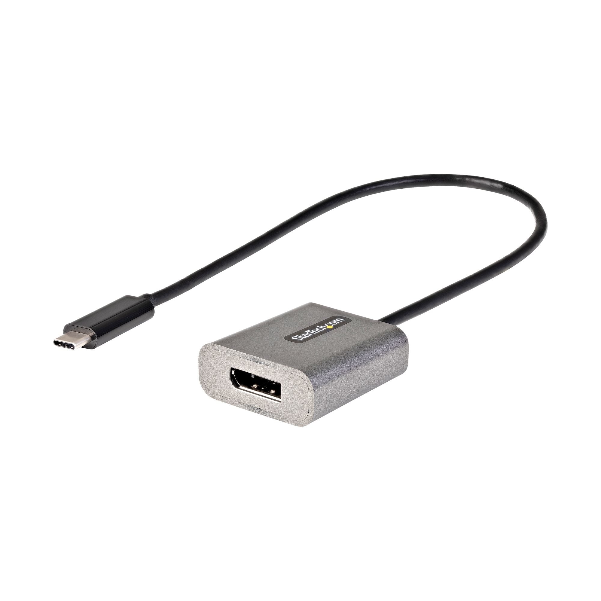 StarTech.com USB-C auf DisplayPort Adapter DP 1.4 8K 60 Hz – 0,3 m – Schwarz/Grau – für Thunderbolt 3