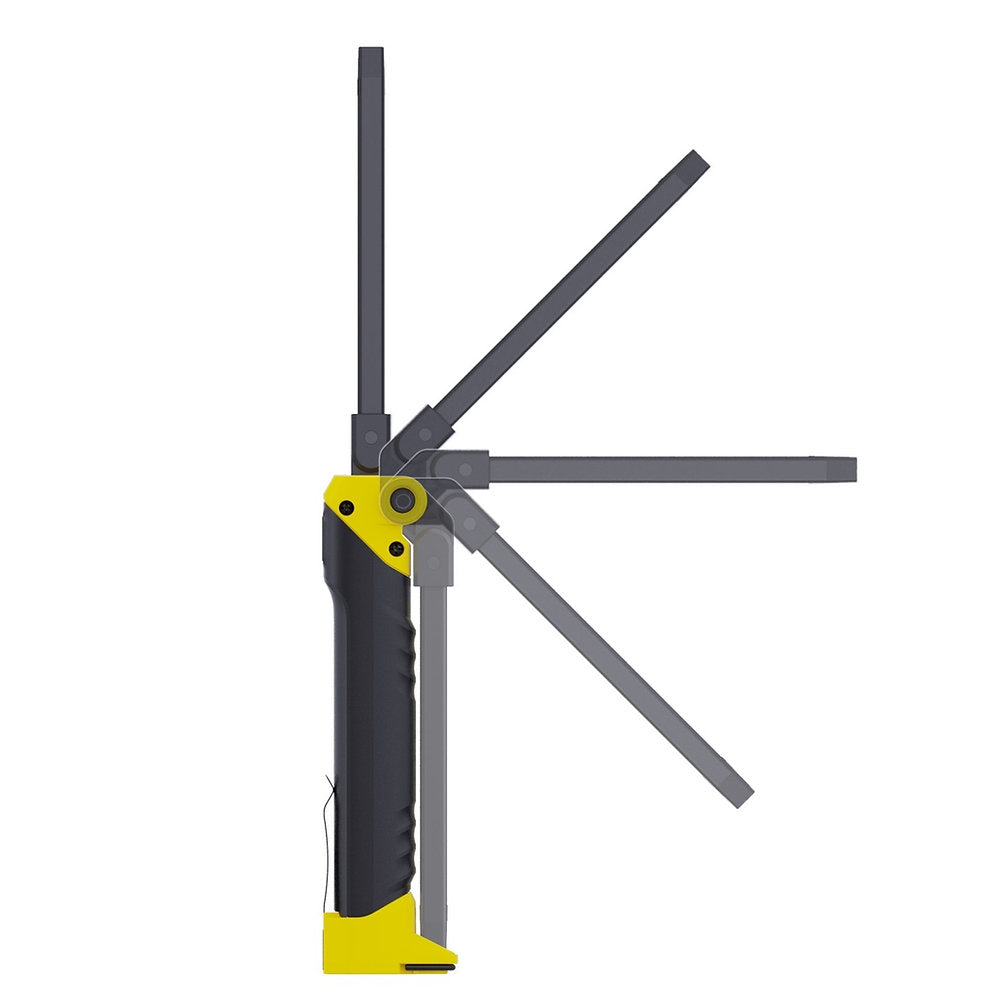 NORDRIDE Arbeitsleuchte Line Flex – 650 lm, Akku, IP65, Magnet, faltbar – Schwarz