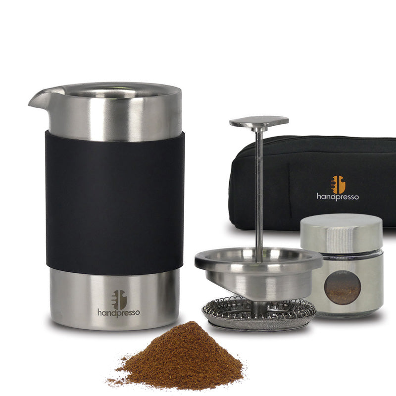 Handpresso Travel Press 21720 French Press / Kaffeebereiter – 0,4 l, Edelstahl, 8 × 15 × 8 cm