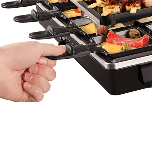 Russell Hobbs Raclette-Grill 3in1 – 8 Personen, Stein-Grillplatte, 1400 W – schwarz