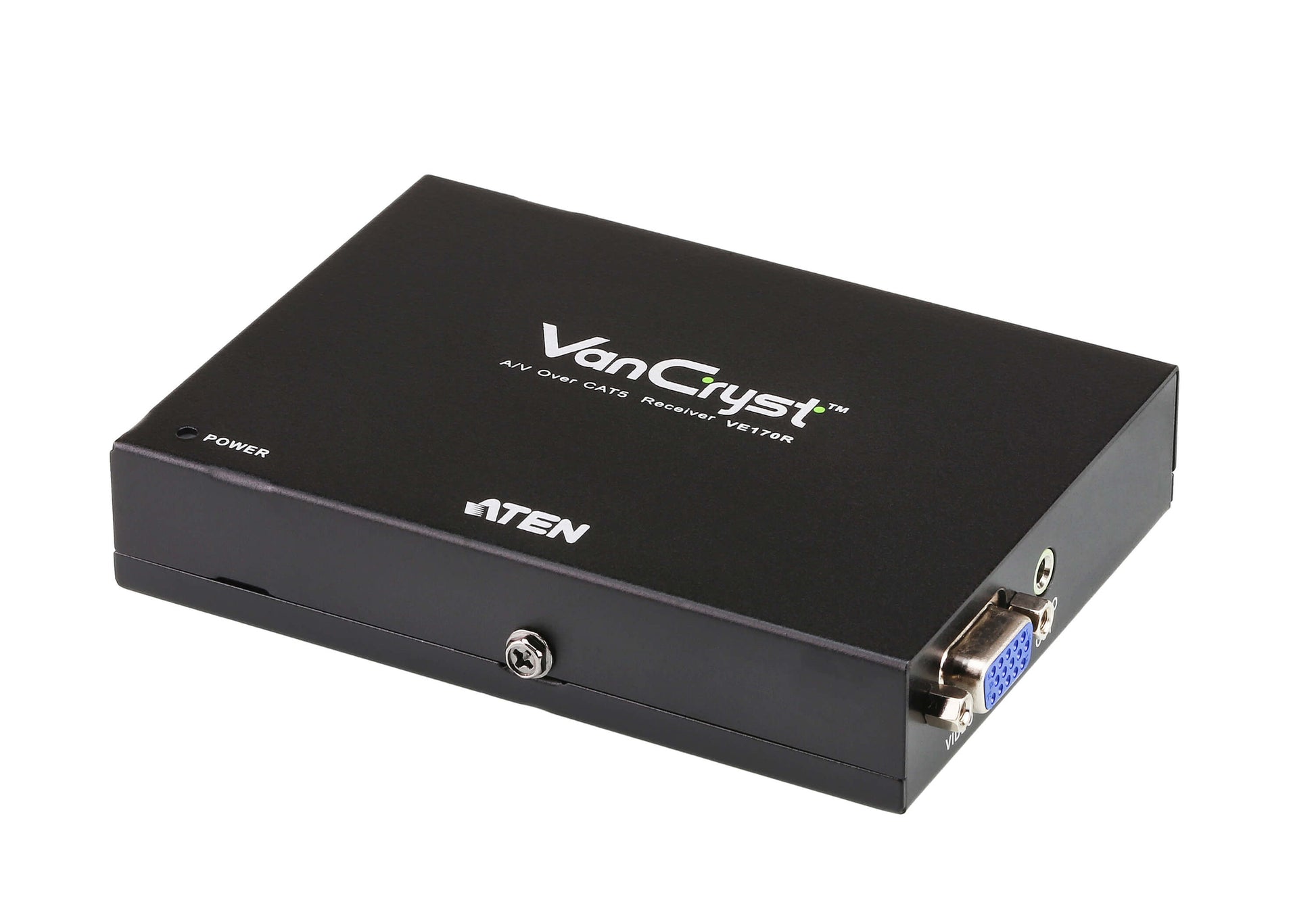 ATEN VE170R – AV-Receiver (VGA über Cat5), 1920 × 1200 @60 Hz, 300 m, Mono-Audio, für VE170T, Schwarz