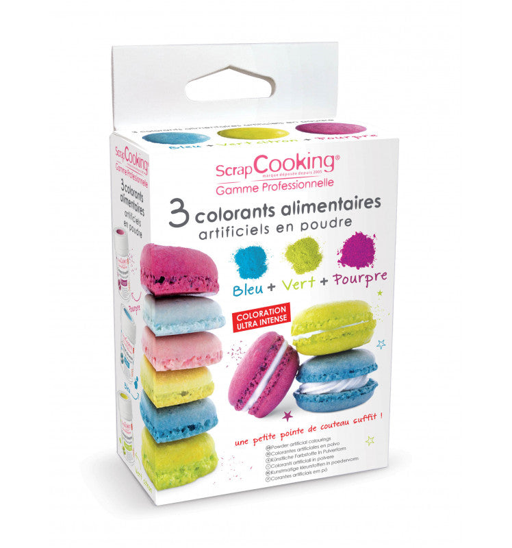 ScrapCooking Farbpulverset Blau, Grün, Violett