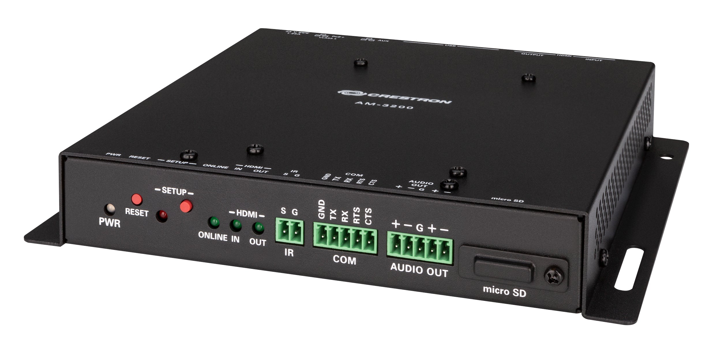 Crestron AM3200 – AV-Repeater, 1× HDMI In/1× HDMI Out, 3× USB, 1080p@30 Hz, PoE, RS-232, Schwarz