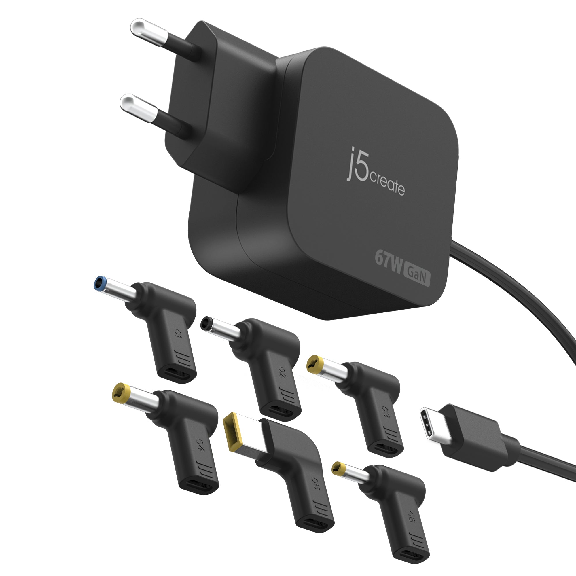 j5create Ladegerät – 67 W, 1× USB-C, PD, GaN