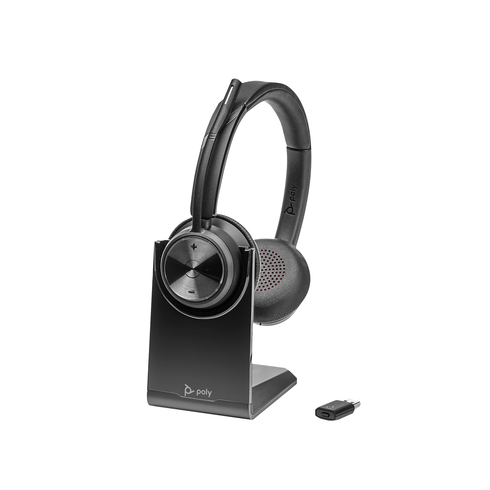 Poly Savi 7320 UC – Duo Headset – DECT, USB-A-Empfänger, Boom-Mikrofon – Schwarz – bis 13 h