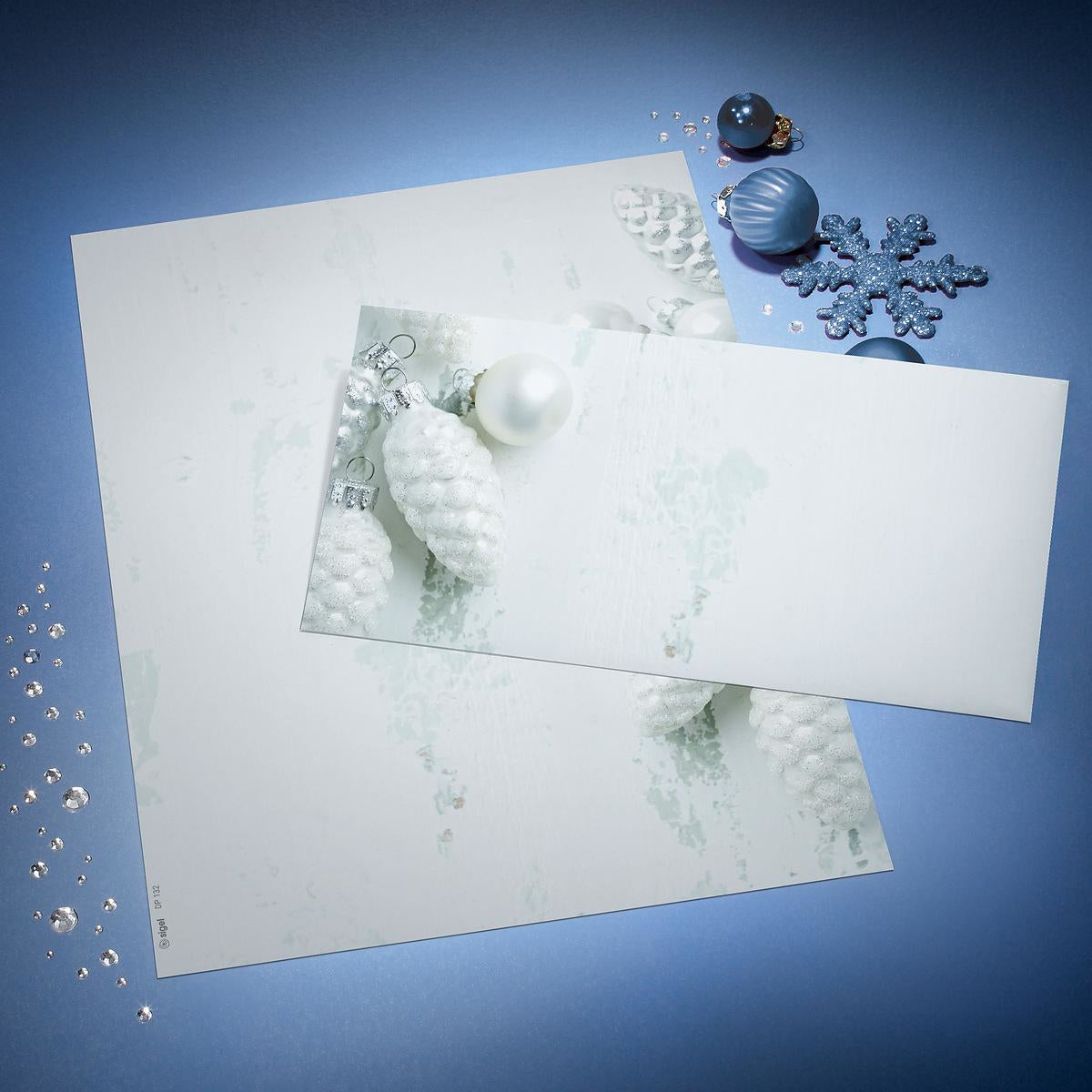 Sigel Weihnachts-Couvert C5/6 Modernes Weihnachten, mehrfarbig, Nassklebung, 90 g/m², mit Innendruck – 50 Stk.