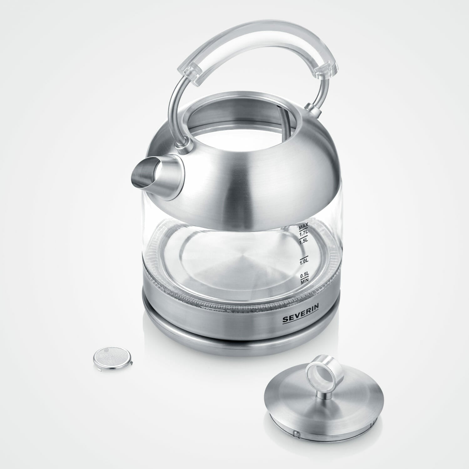 Severin Wasserkocher – 1,7 l, Edelstahl/Glas, WK3459