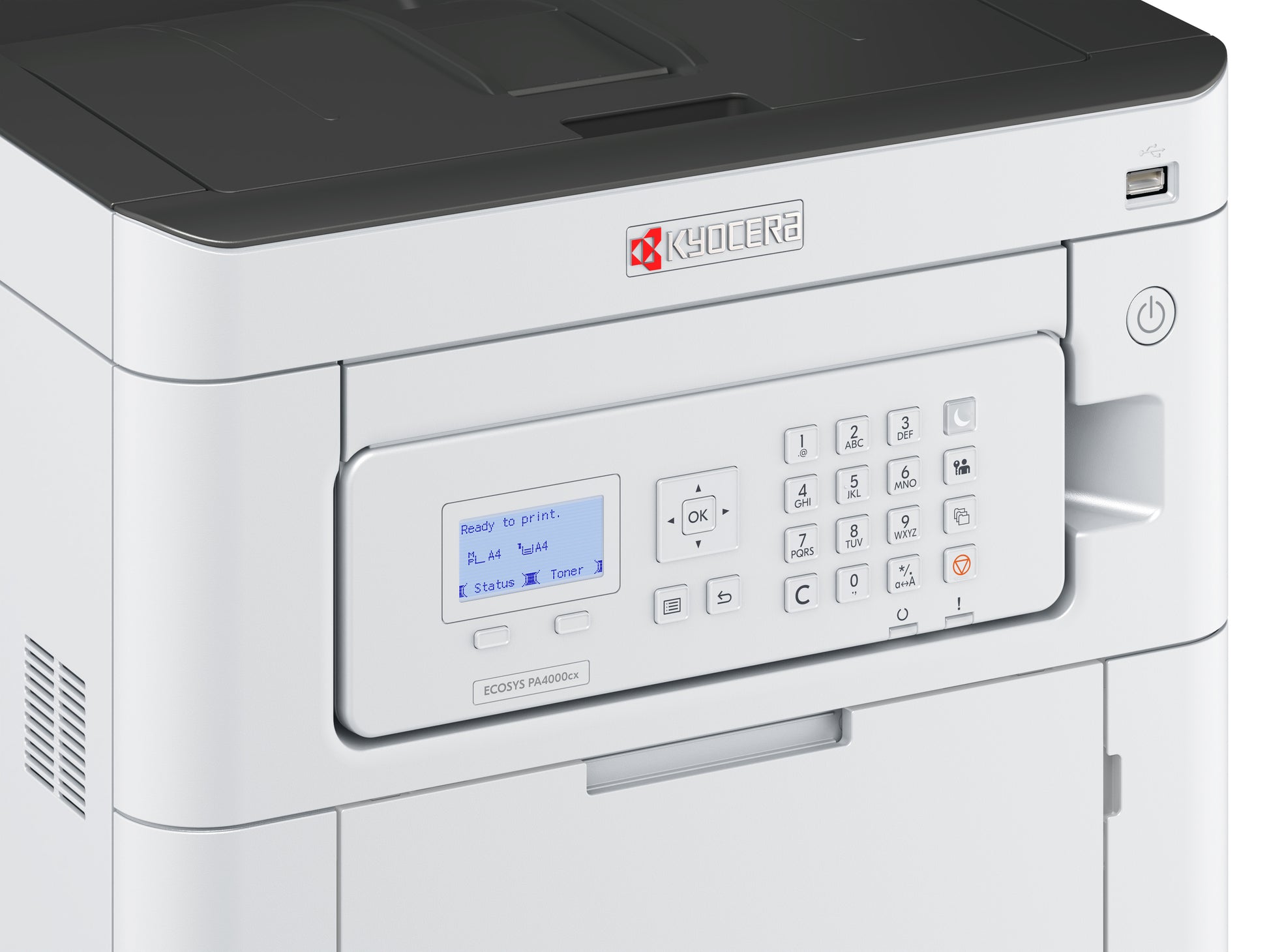Kyocera ECOSYS PA4000cx – A4, Farbe, Duplex, 40 S./Min., 1200 × 1200 dpi, LAN/USB, Papier: 650 Blatt