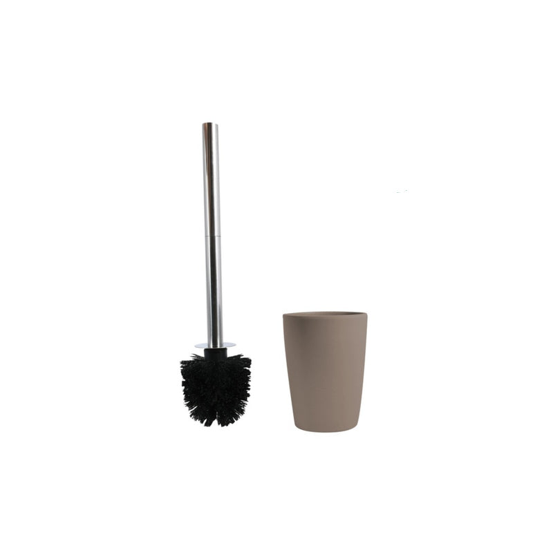 Spirella Takeo – WC-Bürstenset – Bambus, Edelstahl, Taupe, H 36 cm, Ø 10 cm