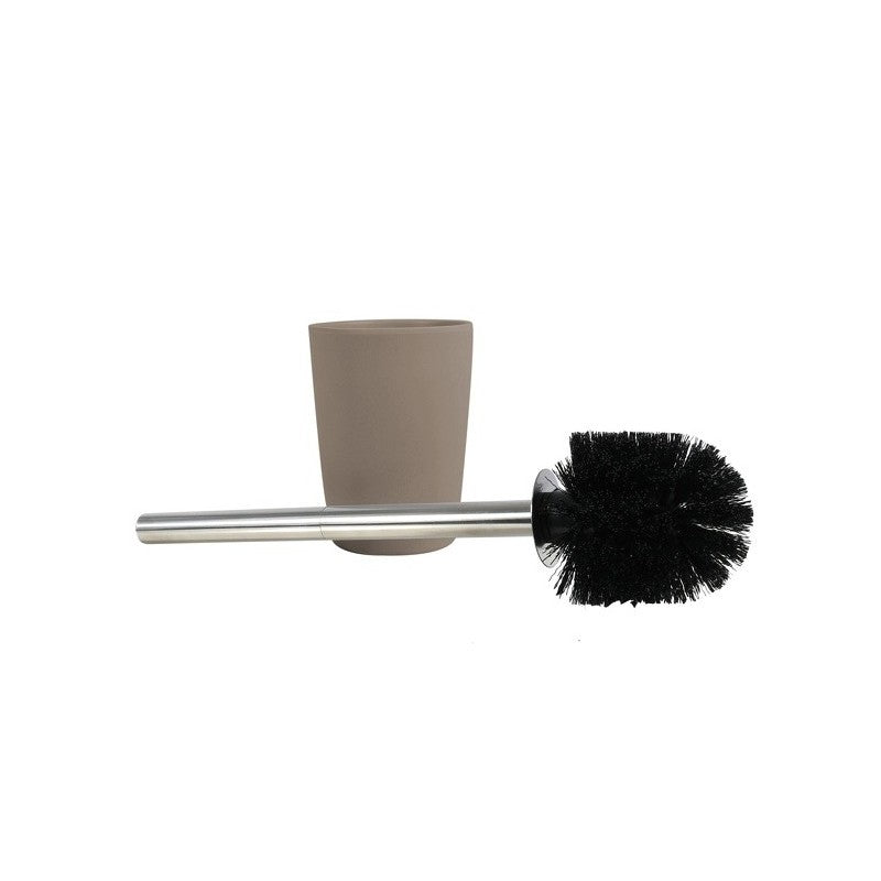 Spirella Takeo – WC-Bürstenset – Bambus, Edelstahl, Taupe, H 36 cm, Ø 10 cm