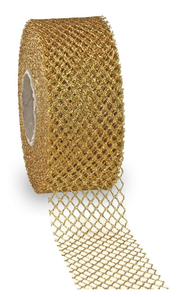 Pattberg Geschenkband Weihnachtsmuster Polyester Gold – 40 mm × 20 m – 1 Stk.