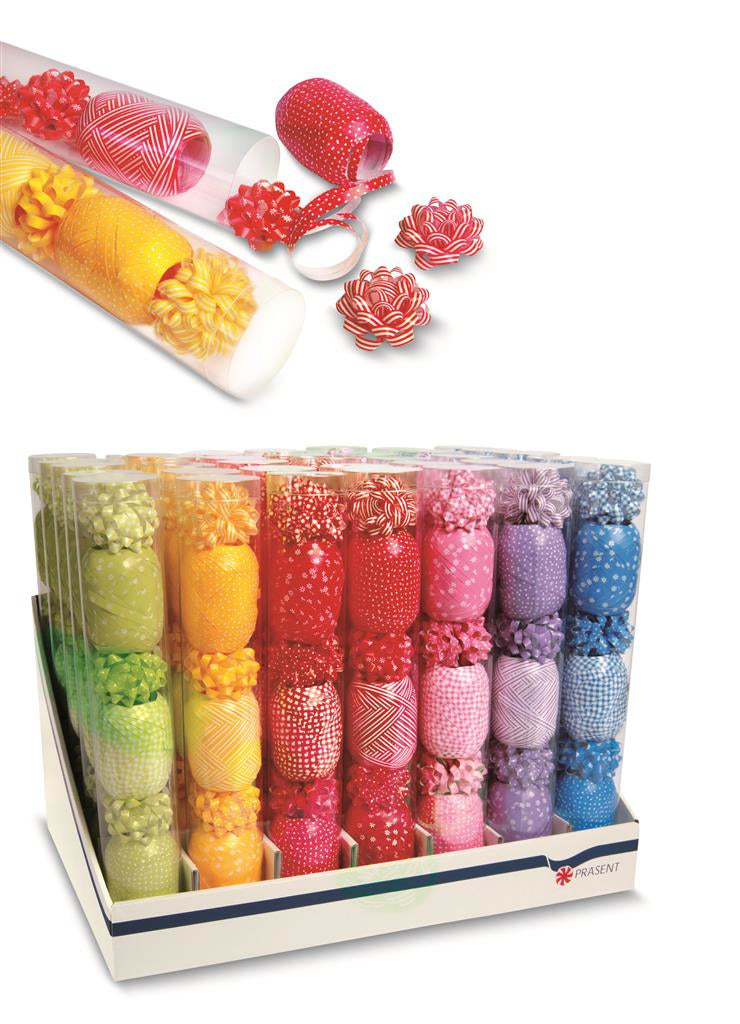 Pattberg Geschenkband Mustermix Polypropylen, glänzend, violett – 5 mm × 20 m