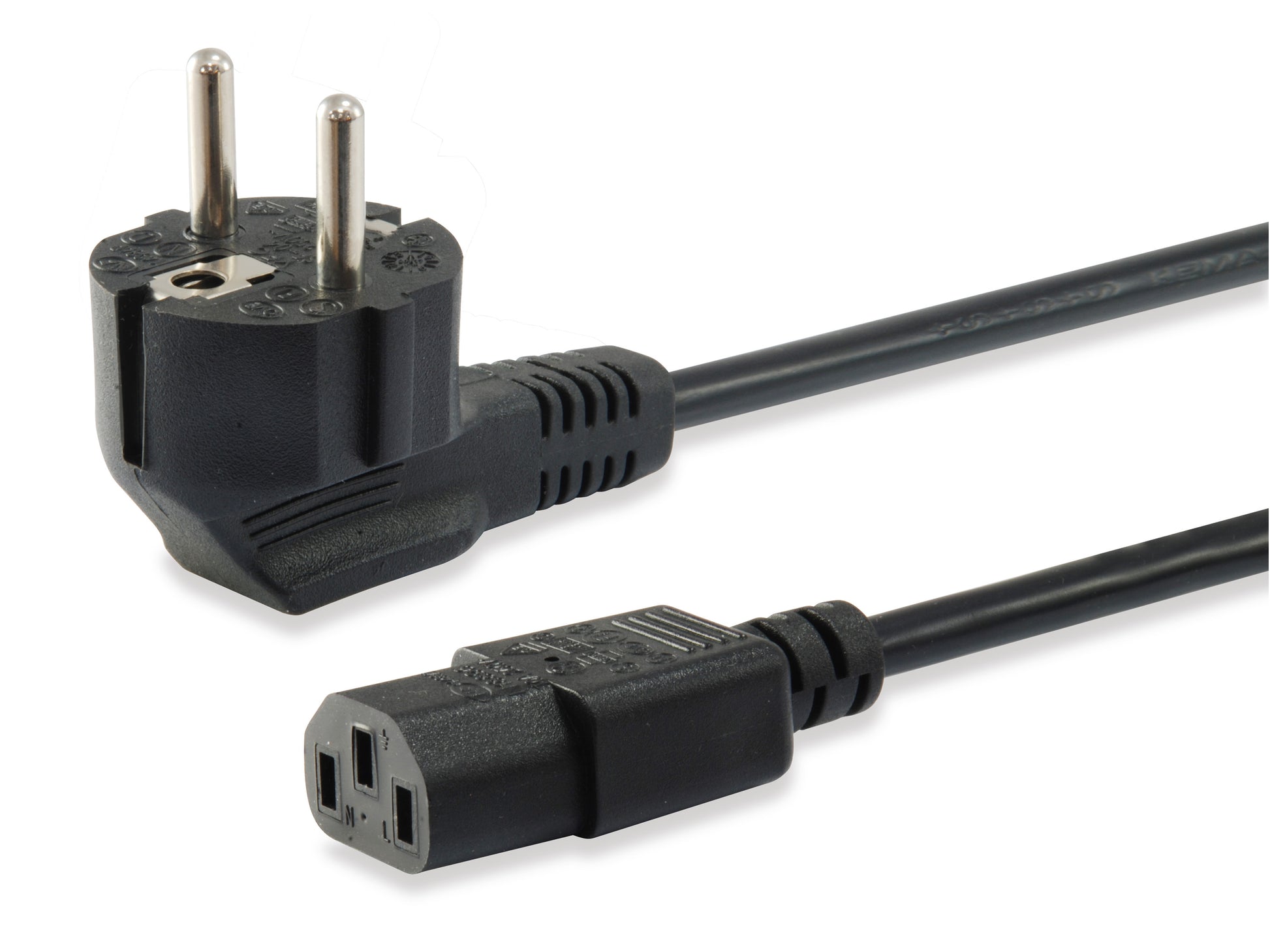 Equip Netzkabel – Schuko (CEE 7/7)–IEC C13, 1,8 m, 250 V/10 A, schwarz