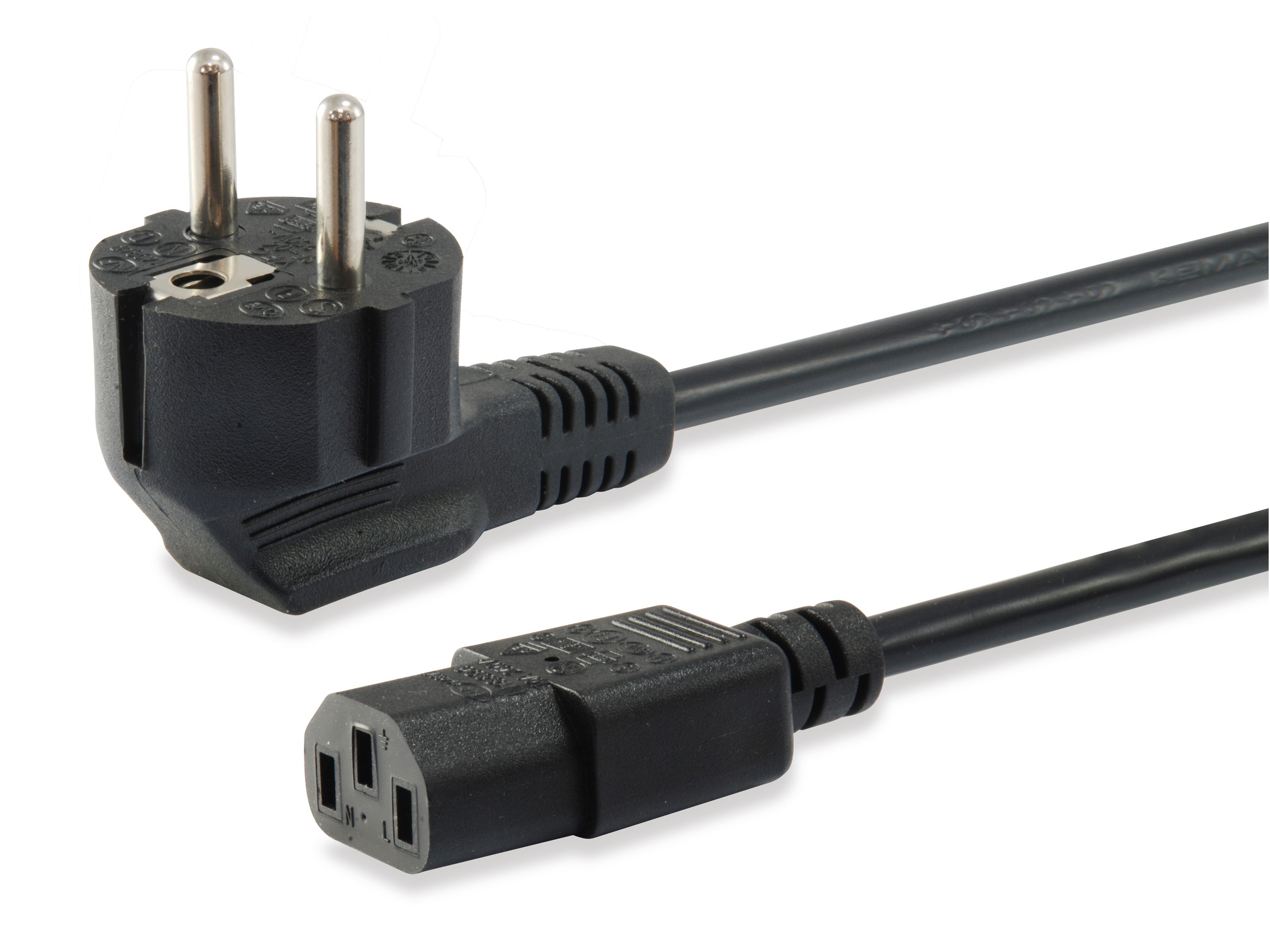 Equip Netzkabel – Schuko (CEE 7/7)–IEC C13, 1,8 m, 250 V/10 A, schwarz