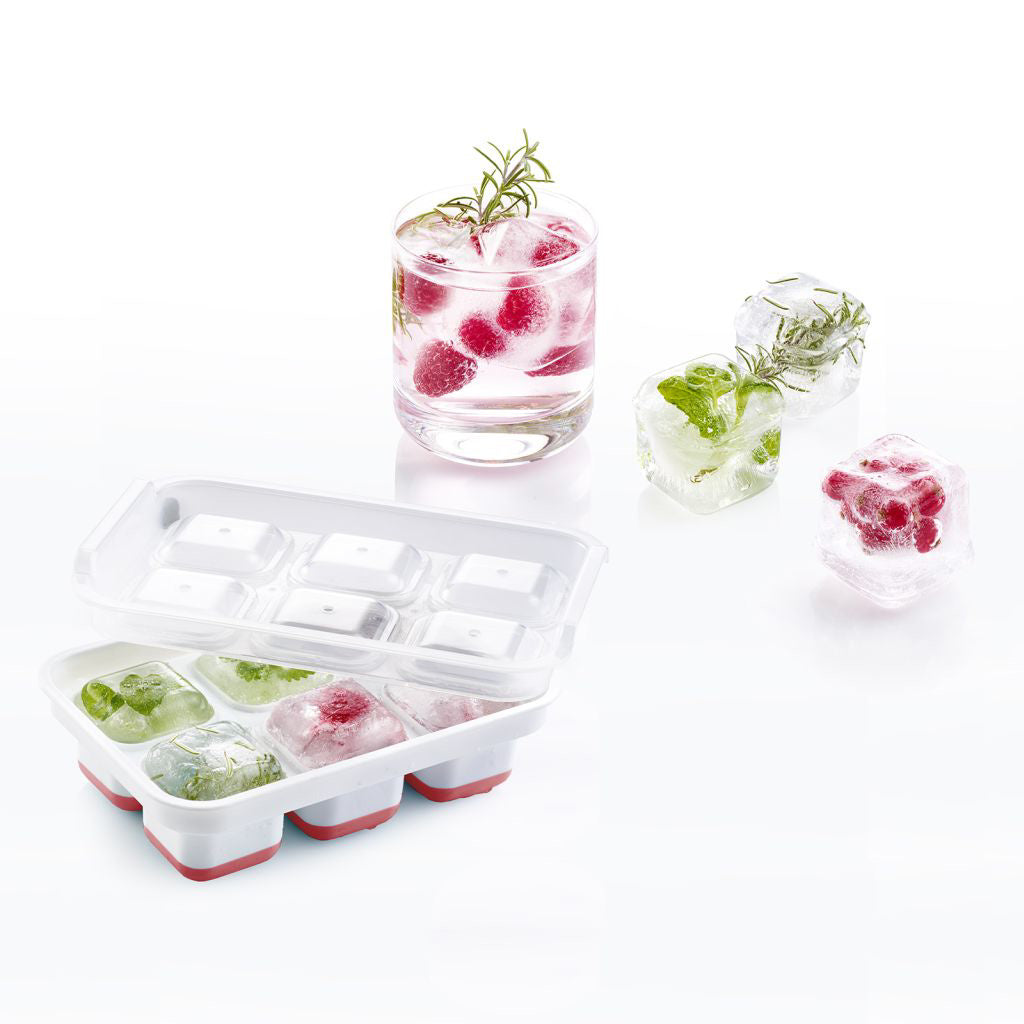 Westmark Eiswürfelform 6er-Set, 20,2 × 13,7 × 6,7 cm, Polypropylen (PP)/TPE, Rot, BPA-frei