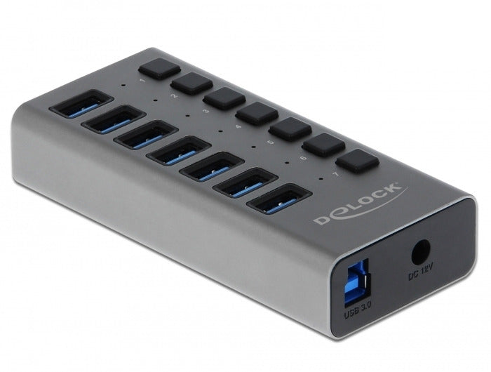 DeLOCK USB-Hub – USB 3.0, 7× USB-A, für Windows/Mac