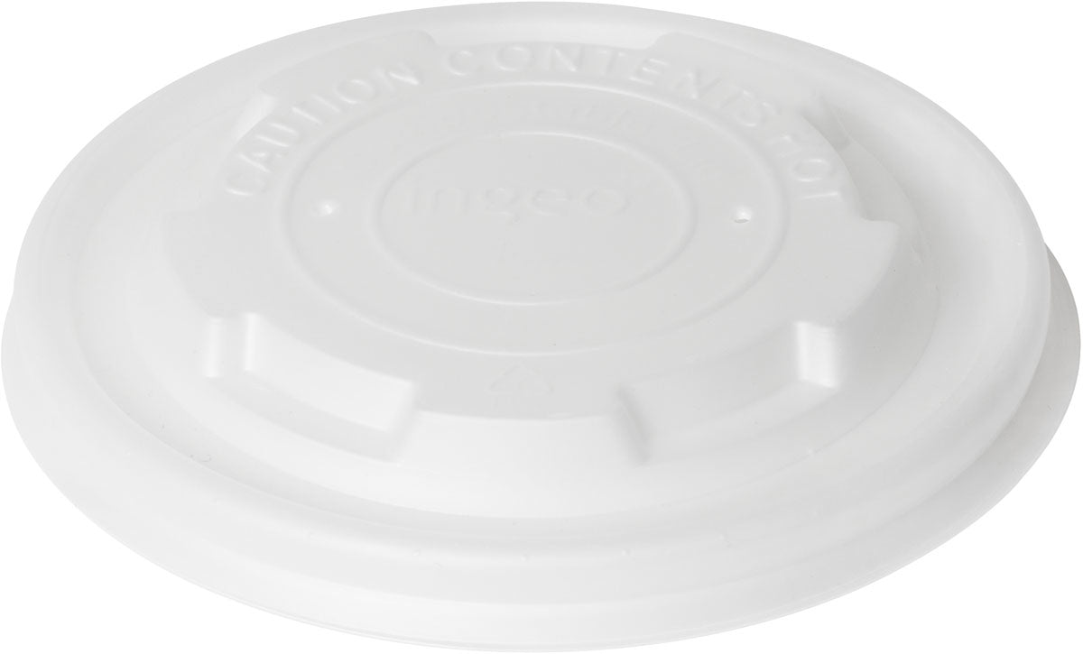 BioPak Deckel für 170732, CPLA – Ø 9,5 cm × 1 cm – weiss – 50 Stk.
