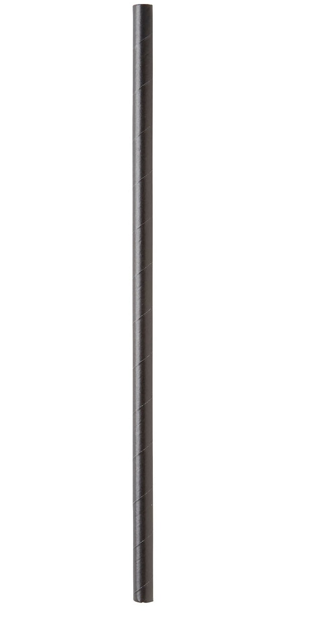 BioPak Papierstrohhalme, Ø 8 mm 23 cm, schwarz – FSC – 100 Stk.