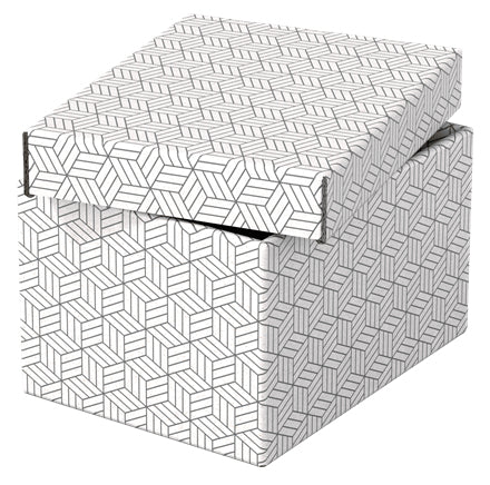 Esselte Archivschachtel A5 – mit Deckel, 200 × 150 × 255 mm, weiss, Karton, 3er Pack