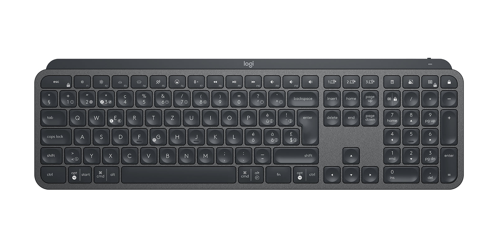 Logitech Kabellose Tastatur (Bluetooth/2,4 GHz), beleuchtet – für Windows, macOS & Android