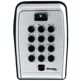 Master Lock Schlüsselsafe 5423EURD – Elektronikschloss – 79×52×117 mm – Wandmontage – Grau