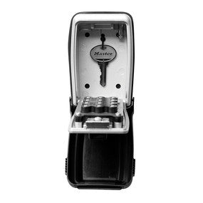 Master Lock Schlüsselsafe 5423EURD – Elektronikschloss – 79×52×117 mm – Wandmontage – Grau