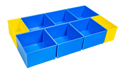 ProClick BC3 CT M 74 Insetboxenset – 8-teilig, blau/gelb, PS, B 364 × H 63 × T 208 mm