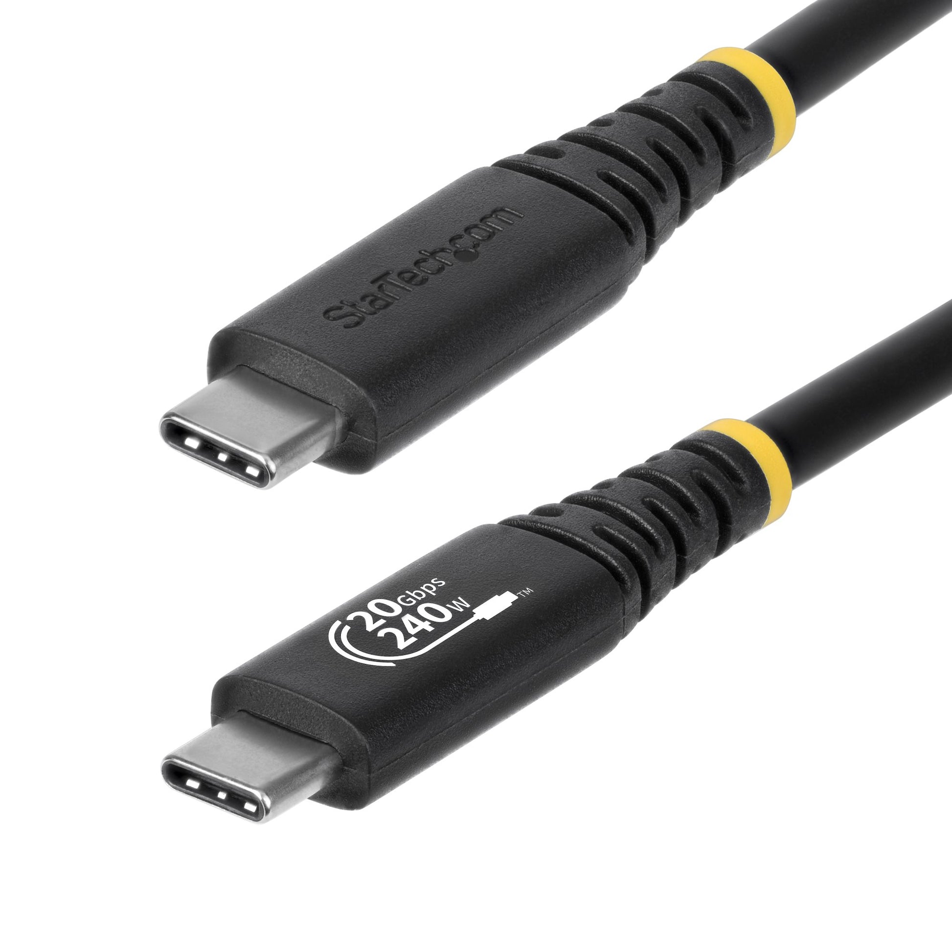 StarTech.com USB-C auf USB-C Kabel – USB4 20 Gbit/s – 2 m – PD 240 W – USB-IF zertifiziert – Schwarz