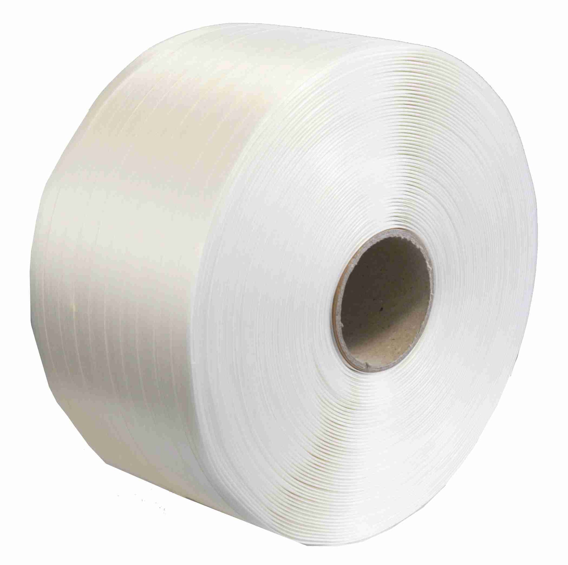 Model – Umreifungsband Polyester 19 × 1 mm × 600 m, weiss, Kern Ø 76 mm – 1 Stück