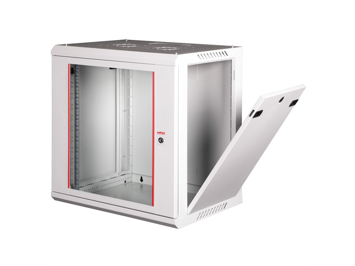 ROLINE Basic Plus – 19" Wandverteiler 12U, IP20, abschliessbar, 600 × 450 × 645 mm, lichtgrau, Stahl