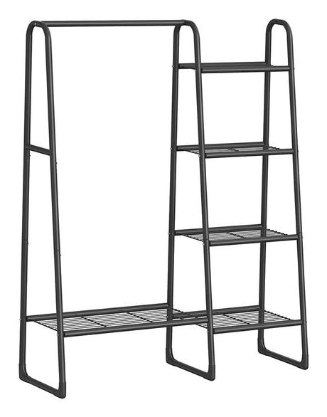 Songmics Garderobenständer – Stahl, Schwarz, 101,7 × 40 × 153,3 cm