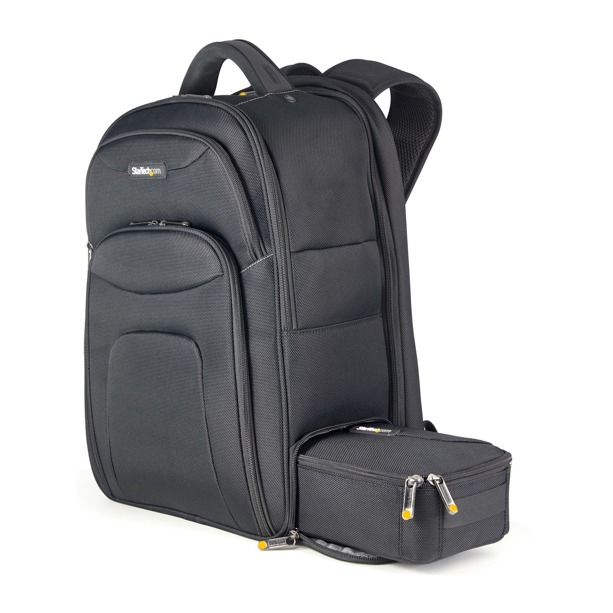 StarTech.com Notebook-Rucksack 17,3" – mit abnehmbarem Zubehörfach, Tablet-Fach – Schwarz