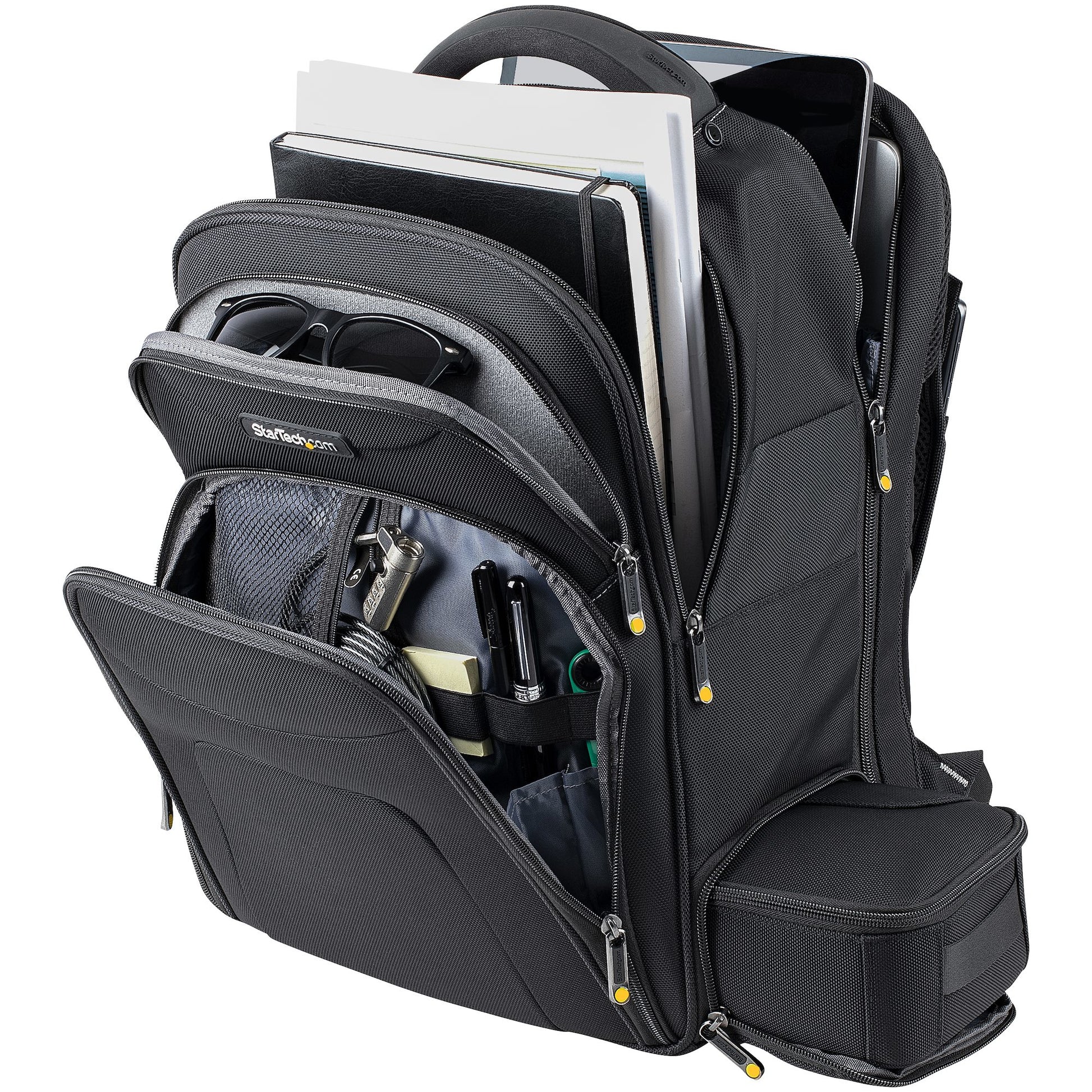 StarTech.com Notebook-Rucksack 17,3" – mit abnehmbarem Zubehörfach, Tablet-Fach – Schwarz