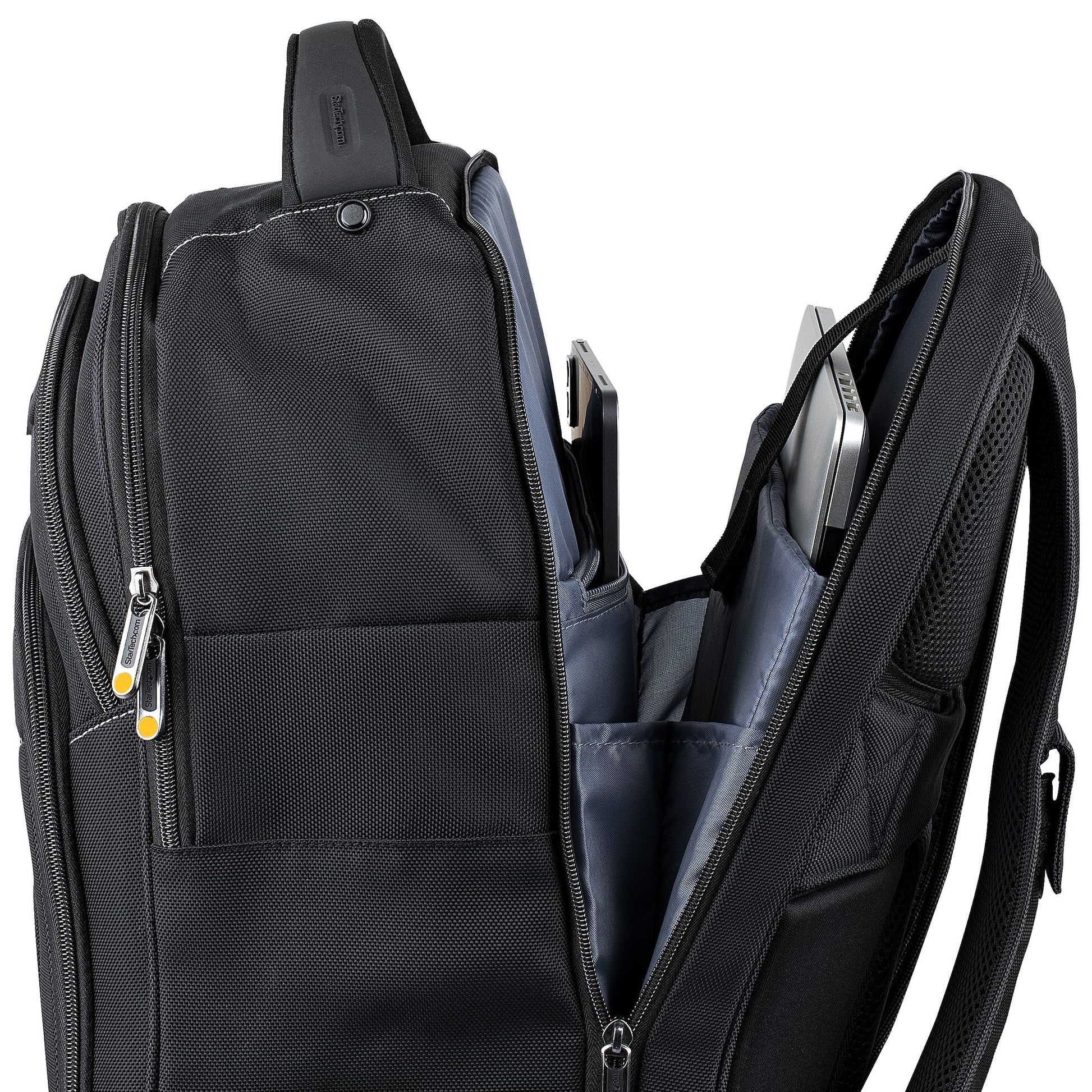 StarTech.com Notebook-Rucksack 17,3" – mit abnehmbarem Zubehörfach, Tablet-Fach – Schwarz