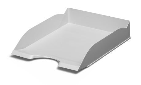 Durable Briefkorb – Kunststoff, für A4, C4, stapelbar, mit Griffausschnitt, matt, grau, B 253 × H 63 × T 337 mm