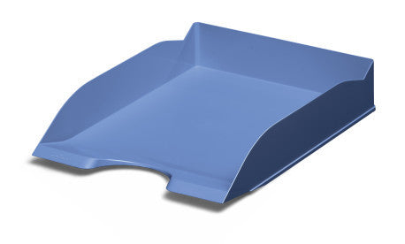 Durable Briefkorb – Kunststoff, für A4, C4, stapelbar, mit Griffausschnitt, matt, blau, B 253 × H 63 × T 337 mm